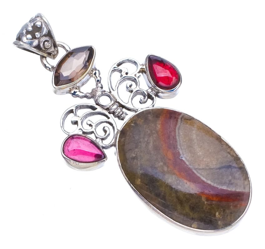 Pendentif quartz fumé et argent 925 papillon, le cadeau artisanal idéal