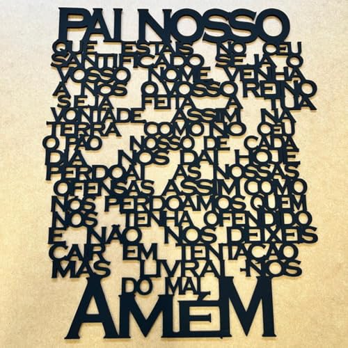 Oração Pai Nosso Em Mdf 3mm Decoração Sala Quarto 42x35 Cm, Paine...