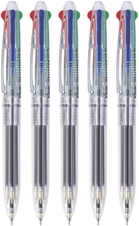 Sunny Retractable 0.5mm Ball Pen Pouch Pack | Swiss Tip Technology | Retractable Mechanism & Low Viscosity Ink System | Smooth & Effortless Writing With Sleek Clip Design | Pack of 5 Pens