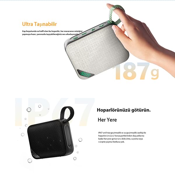 Side view of QCY SP2 Portable Bluetooth Speaker