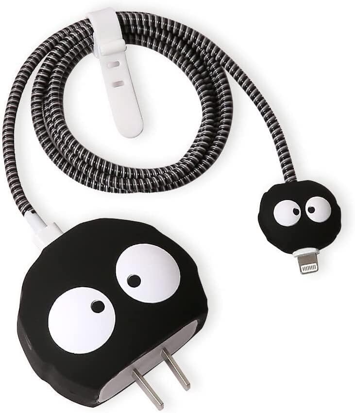 VNJ ACCESSORIES Cartoon 3D Design Protective Case for 18W 20W iPhone 14 13 12 11 Pro Max Fast Charging Cable Adapter Charger,Cute Cartoon Lightning Data Cable Case for iPhone Carbon Ball,Multicolour Deal