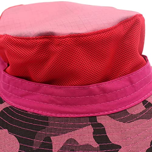 Magracy Herren-Sonnenhut, Tarnmuster, LSF 50+, breite Krempe, UV-Schutz, Safari-Hut, Unisex, rose, Einheitsgröße