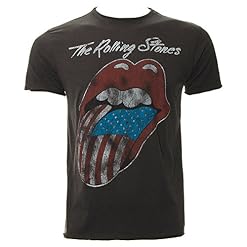 Amplified – T-shirt Homme – ROLLING STONES USA MENS CREW TEE - Les Beatles, Paul McCartney, John Lennon, RIngo Starr, George Harrison