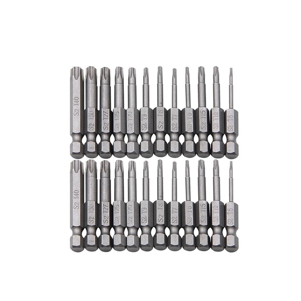 Ruxyoie 24Pc 50Mm Set 12Pcs Hollow Bit Set S2 Steel 50Mm 1/4'' Hex Shank