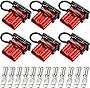 Boao 6 Sets 6-10 Gauge Battery Quick Connector 50A 12-36V Battery Quick Connect Disconnect Battery Quick Wire Harness Plug Kit Battery Quick Connector Disconnect Plug for Motor Winch Trailer (Red)