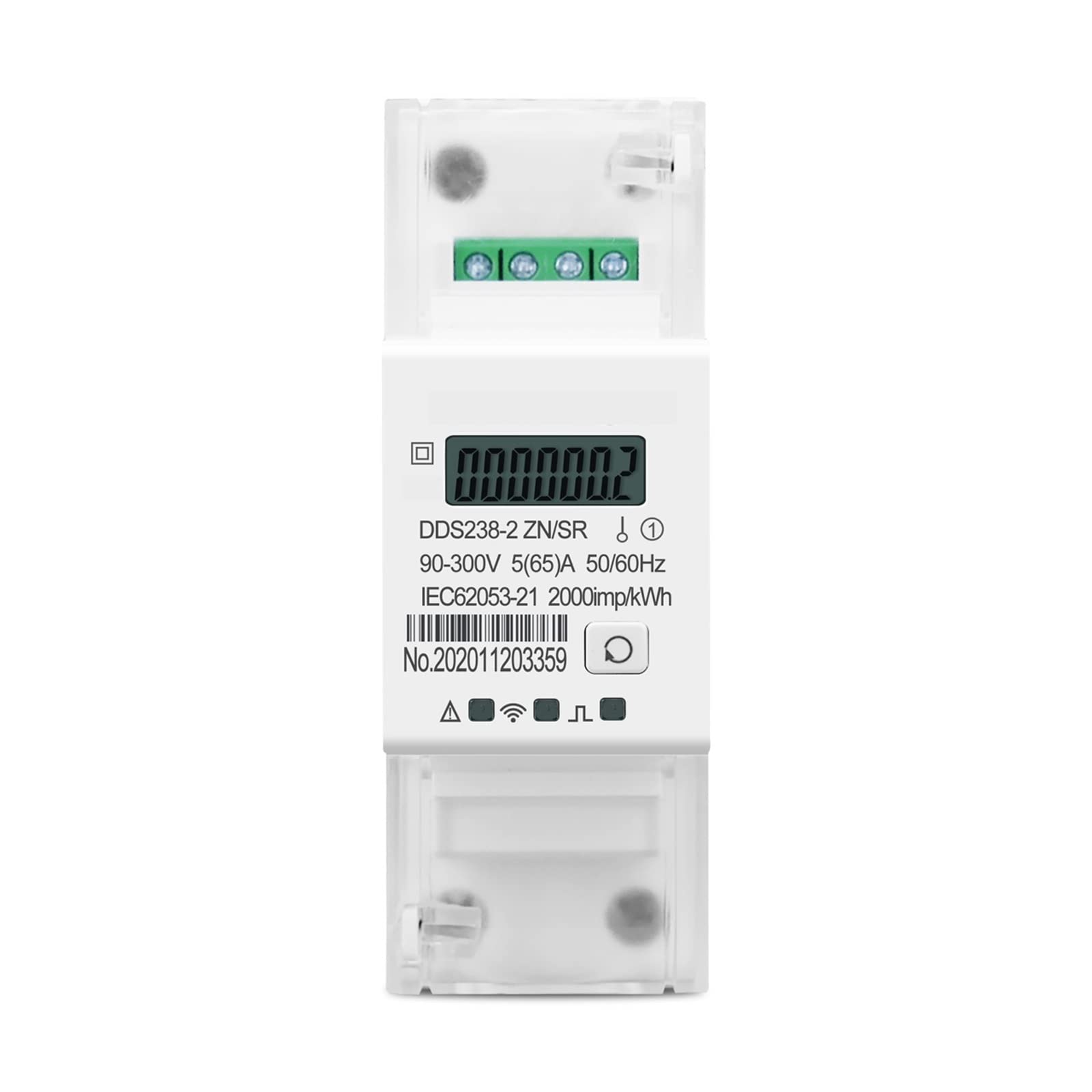 Monitoraggio dell'energia del contatore, Controllo telecomando monofase ON/OFF 65A Misuratore di energia a base di energia di dine multi-funzione 90-300V KWH Watt Hour Meter Consumo Monitor consumo In