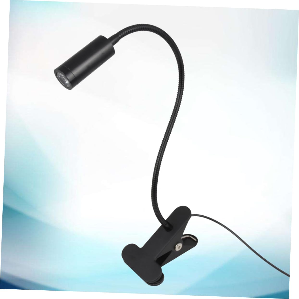 LED Leselampe 3w mit Klemme und Flexiblem Schwanenhals, Schwarz