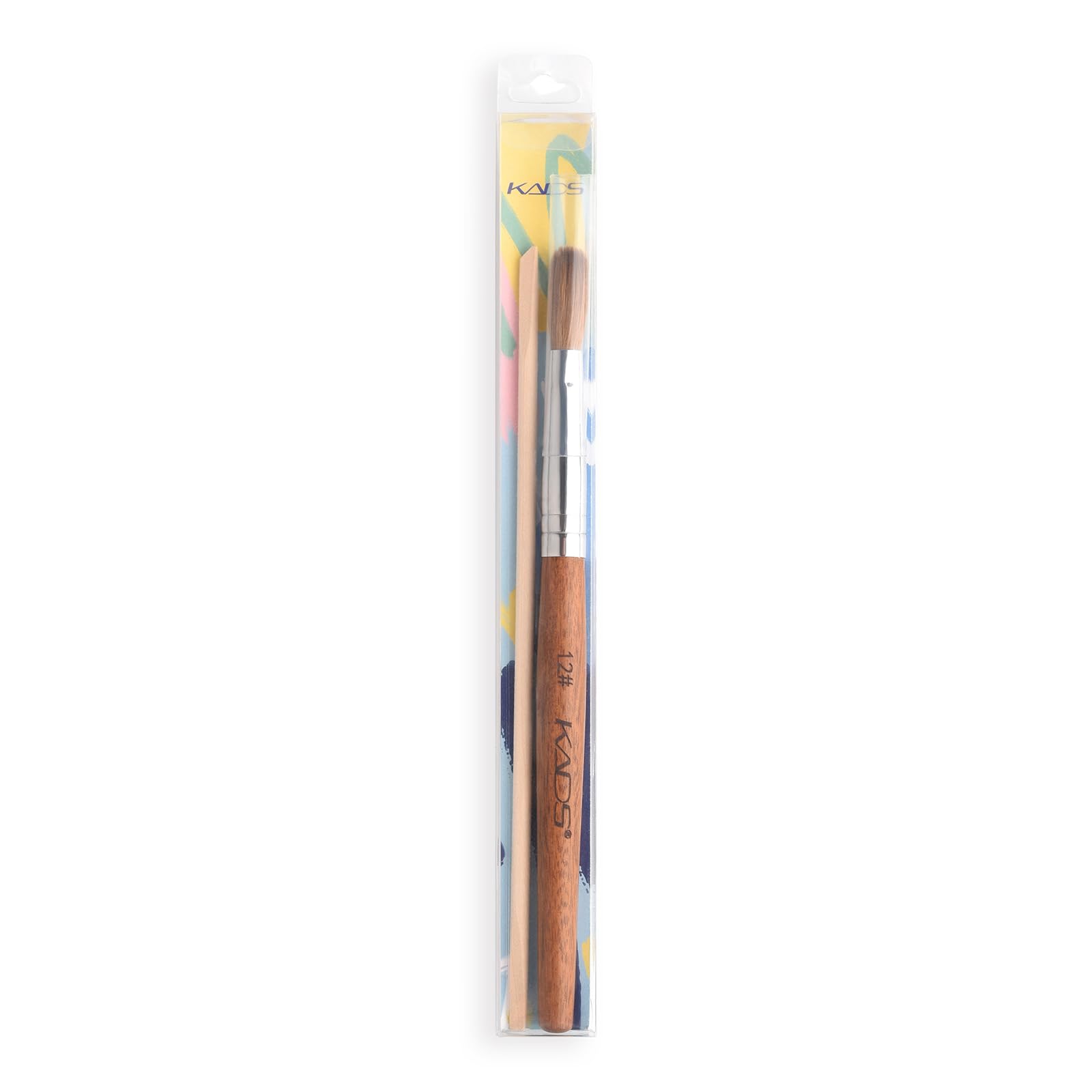 KADS Pure Kolinsky Hair Bristles Acrylic Nail Brush Oval Crimped Shaped RedWood Handle Professional Salon Quality (12#) - Image 2