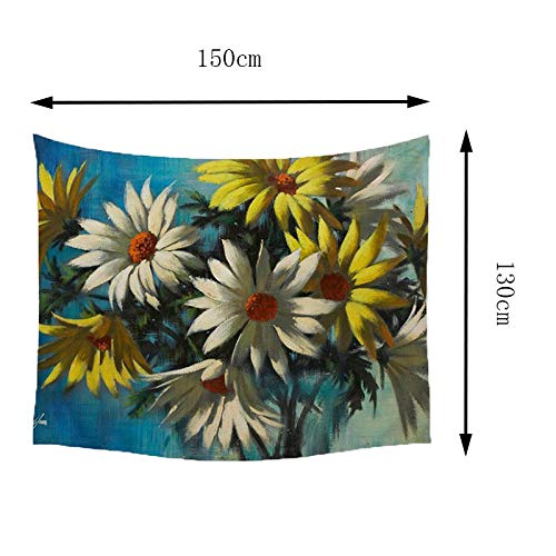 Tapisserie de fleurs grand format tenture murale polyester chambre - 3