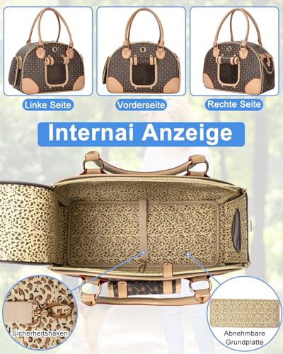 OUUTMEE Hundetasche Tragbarkeit,42 x 18 x 31 cm Hundetransporttasche bis 4 kg,Hunde Reisetasche,Geeignet für den Transport Kleiner Hunde und Katzen auf Ausflügen