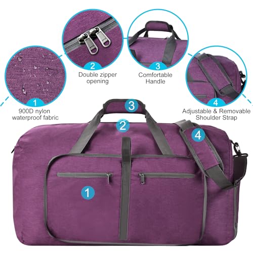 Image of Felipe Varela Foldable Duffle Bag for Travel Weekend Overnight Gym Camping