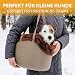 Ferplast Borsa per cani WITH-ME WINTER, in EVA Morbida plastica gommata, con rivestimento in pelliccia ecologica, Manici regolabili, Cinghiolo di sicurezza incluso, 21,5 x 43,5 x h 27 cm Tortora