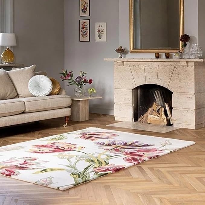 Hand Tufted Multicolor Floral Area Rug 10x14 ft (120x168 inches) | Oversized Floral Carpet for Living Room & Hall | Soft Wool Rug