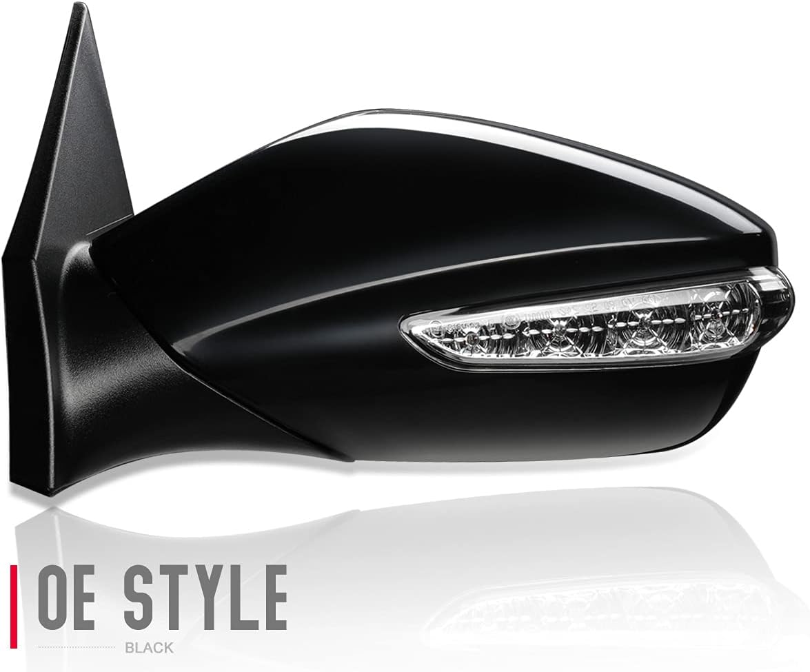 Auto Dynasty HY1320167 Factory Style Driver Left Side Mirror - Manual Folding | Power Adjust | Turn Signal - Compatible with Sonata 11-14, Paint to Match