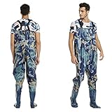 Gyubay Vadeadores de Pesca con Bota Pesca Unisex Wader Impermeable Caza Pecho Wader con Botas cinturón de Peso Ligero y Transpirable para la Pesca Marina y Trabajo (Color : B, Size : 45)
