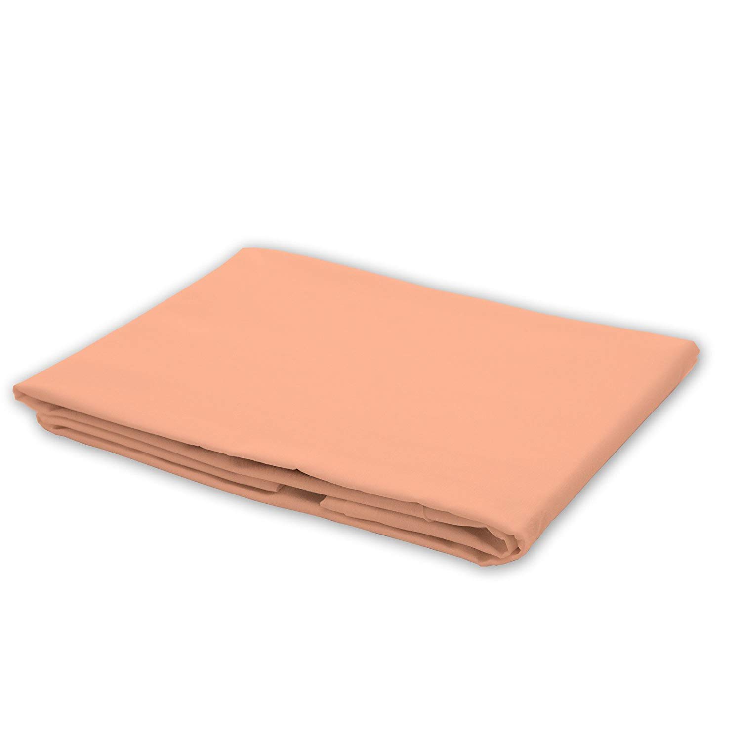 Queens Land Home Peach Non Iron Percale Pollycotton Flat Sheet (King, )