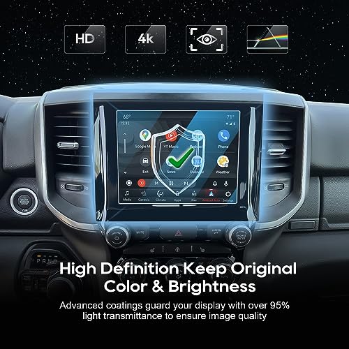 Image of LFOTPP Fit for D*odge Ram 1500 2500 3500 2013-2018 2019 2020 Uconnect Tempered Glass Protector Special for 8.4 Inch in-Dash Center Navigation Display Screen 2 Pack