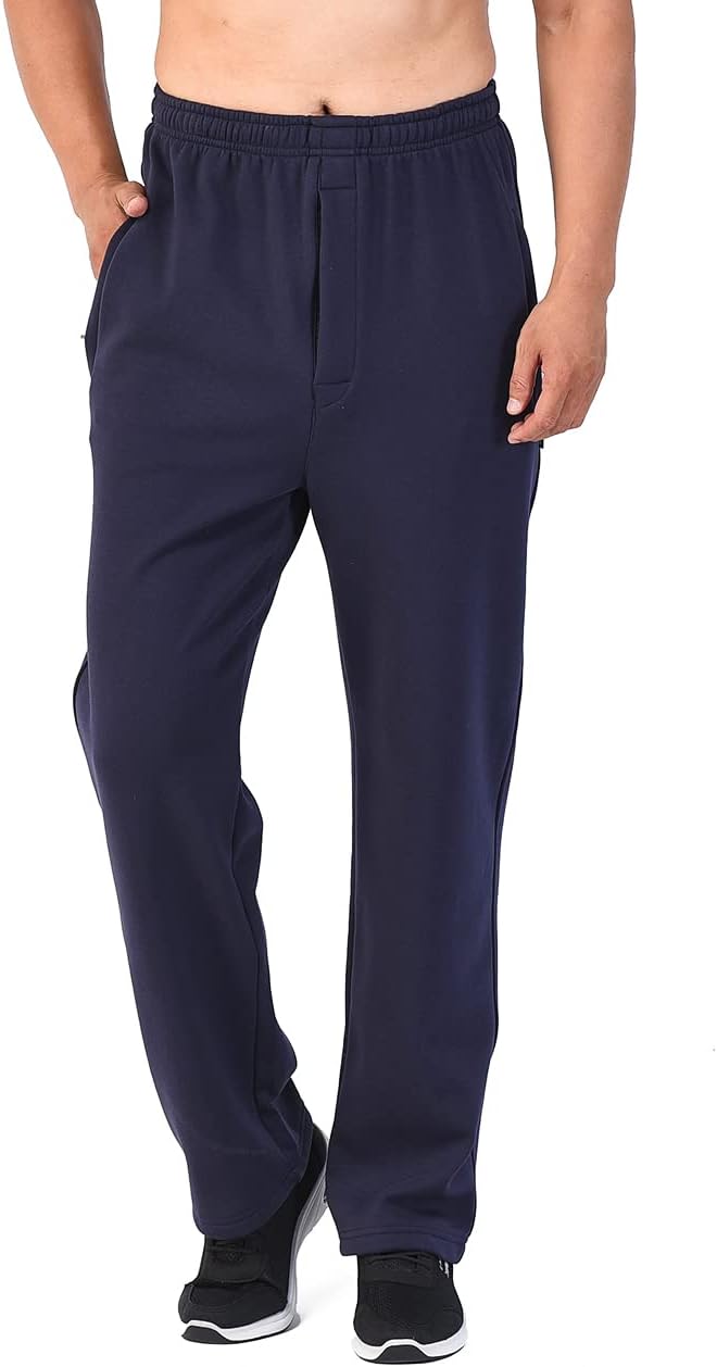 Zoulee Men's Front Zip Open-Bottom Sports Pants Sweatpants Trousers - Image 4