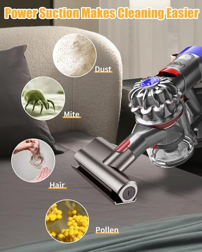 SOBEAU Mini Turbinendüse für Dyson V7 V8 V10 V11 V15 Staubsauger, Ersatzbürste Zubehör Entfernt Milben und Allergene, für Sofa, Autositz, Sessel