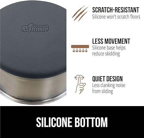 Miniatura 4 de Gorilla Grip Juego de 2 cuencos para perros y cuencos para perros de alimentación lenta, cuencos para mascotas, 4 tazas, acero inoxidable, 2 tazas