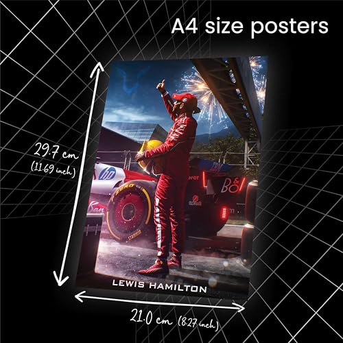 Image of Seagull Store F1 Formula One Car Posters 2025 - Set 2 (Pack of 6) | A4 Size (8x12 inch) | 300 GSM Matte Laminated | Peel-and-Apply Self-Adhesive Back | Premium Wall Art for Bedroom, Living Room, Office & Garage Decor