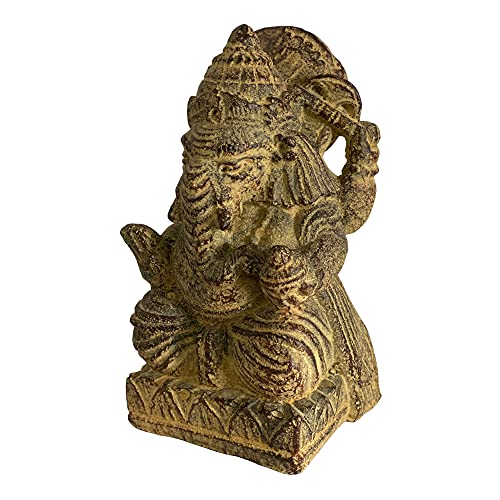 FaHome Ganesha Statuette de divinité hindou sculpture porte-bonheur statue env. 14 cm Tête d'éléphant Cover