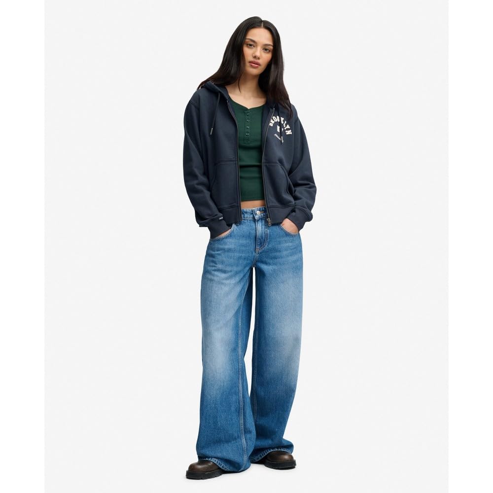 Superdry Athletic Essentials Relaxed Crop Full Zip Sweatshirt XS