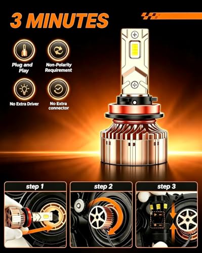 Image of SEALIGHT H11 9005 LED Bulbs Combo, 84000LM 900% Super Brighter 1:1 Halogen Beam Light, 360 Adjustable H9 H8 HB3 Headlight Bulbs with high-speed fan, Plug and Play IP68 Waterproof, Pack of 4