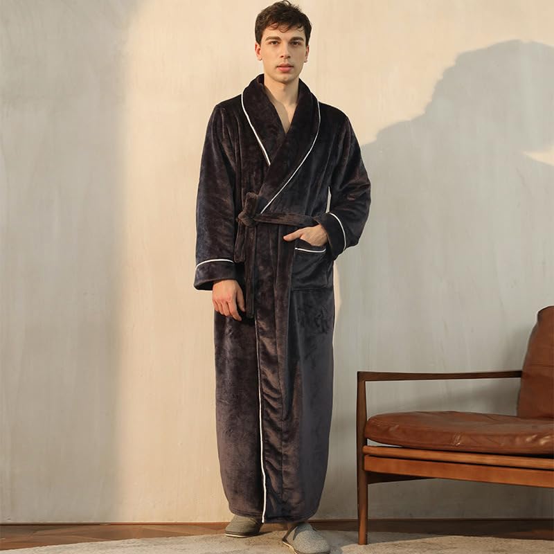 Image of Mettclasi Womens Soft Fleece Robe - Unisex Warm Thick Plush Long Bathrobe House Coat Spa Robe for Winter