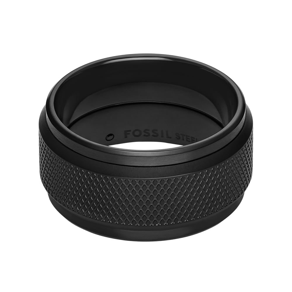 Fossil Anillos con banda de acero inoxidable para hombre