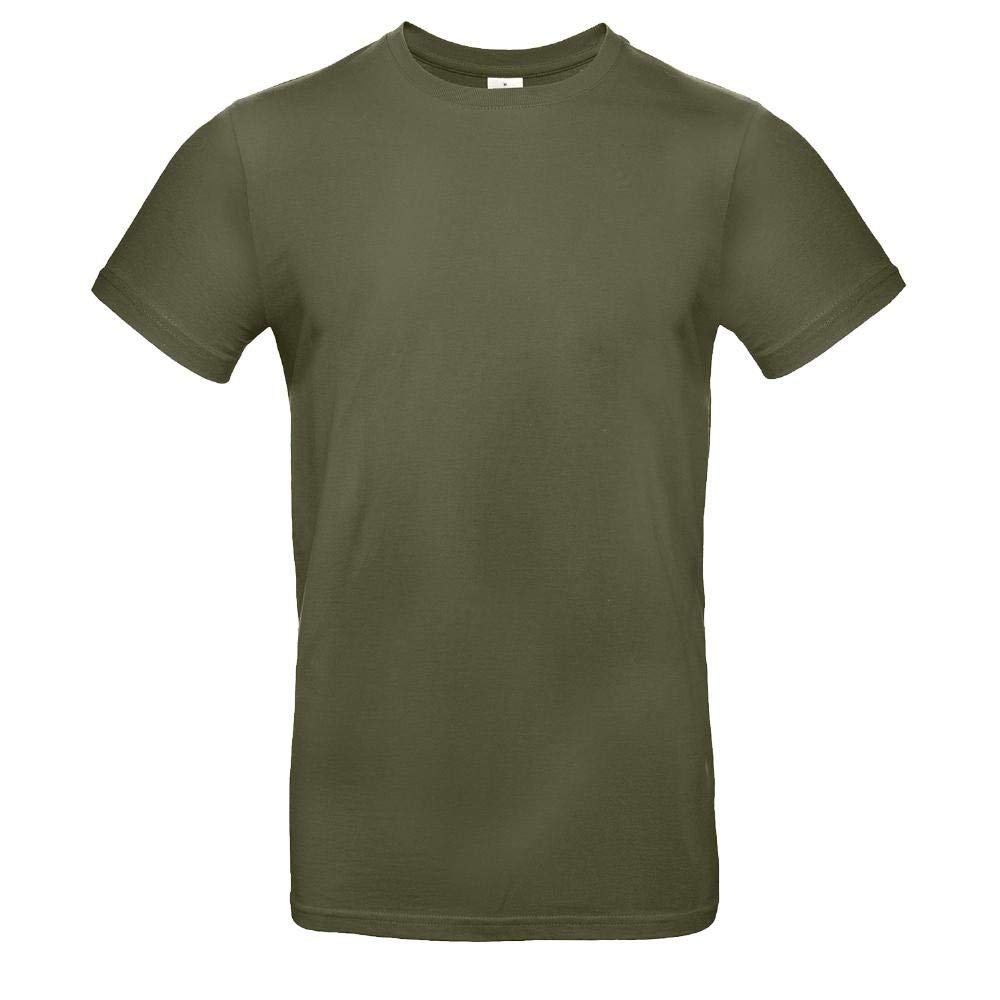 B&C Herren T-Shirt Single Jersey – Aus 100% Baumwolle, Rundhals, Kurzarm – In Urban Khaki, Größe 3XL