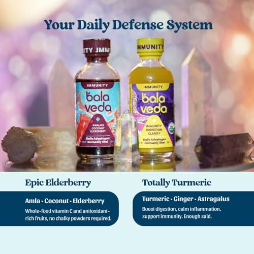 Image of balaveda Organic Energy and Wellness Shots Variety Pack, 2oz Glass Bottles | USDA Organic Adaptogen Shots, Energy, Beauty & Immunity Wellness Shot Varieties, 2oz Glass Bottles