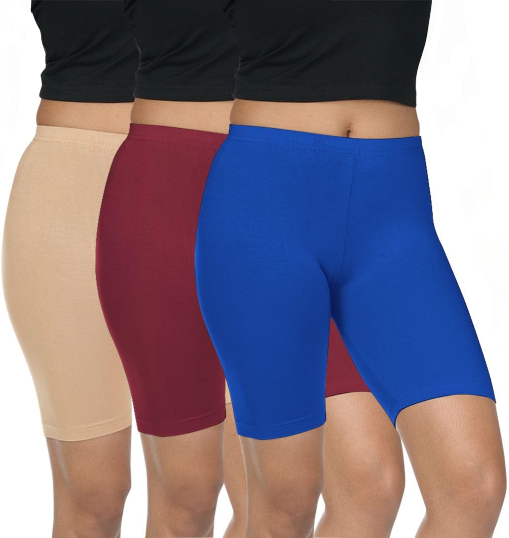 fly birds Pack of 3 Women Viscose Blend Solid Shorts (Deep Skin/Frenchwine)-picture-26