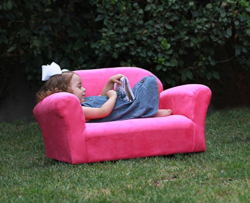Keet Roundy Microsuede Children's Sofa, Hot Pink