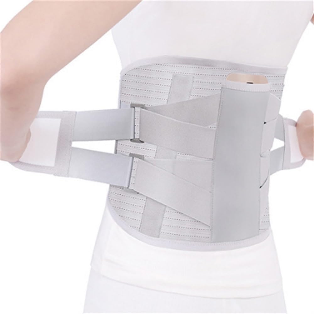 Cinturón De Soporte Lumbar con Almohadilla Extraíble, Refuerzo para La Parte Baja De La Espalda Soporte De Cintura Ortopédico para Hernia De Disco Faja De Descompresión Lumbar Unisex (Color : Gray,