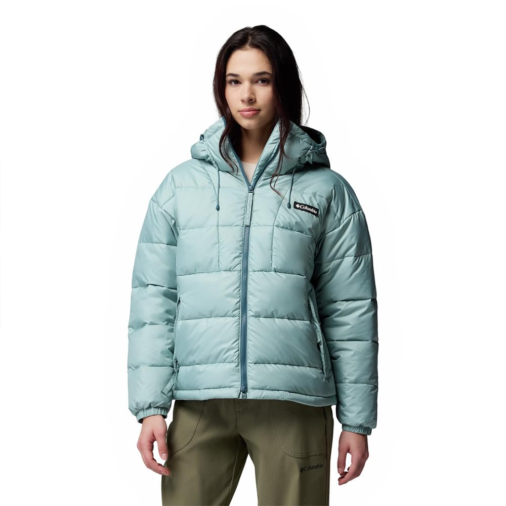 Columbia Women's Pike Lake 3 Hooded Jacket, Hooded Puffer Jacket, Crushed Blue, XS