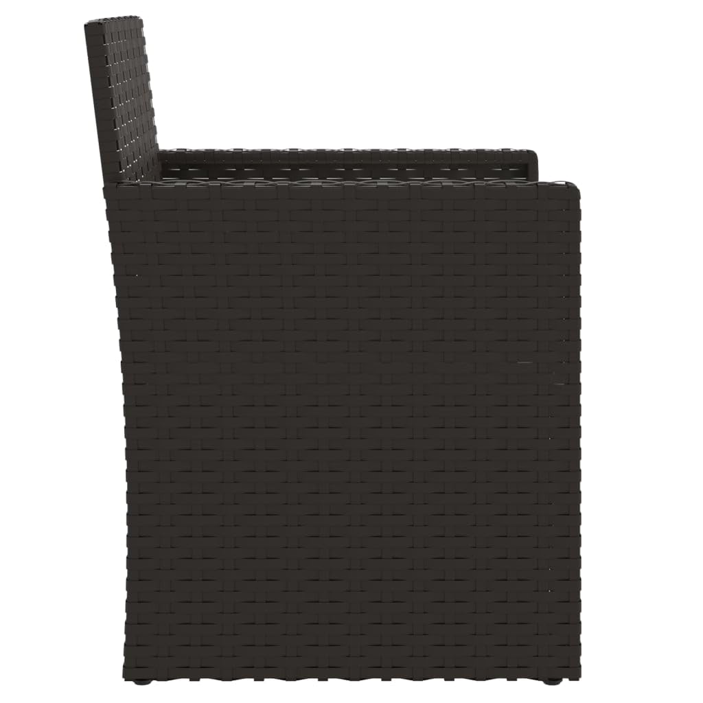vidaXL Fauteuil de Jardin avec Coussin Noir Résine tressée