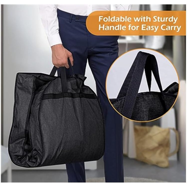 IRYZE Garment Bag for Travel, 3 Pack Garment Bags For Travel Hanging Garment Bag With Clear Window Foldable Suit Luggage Bag (Color : Black, Size : 3 pack)3