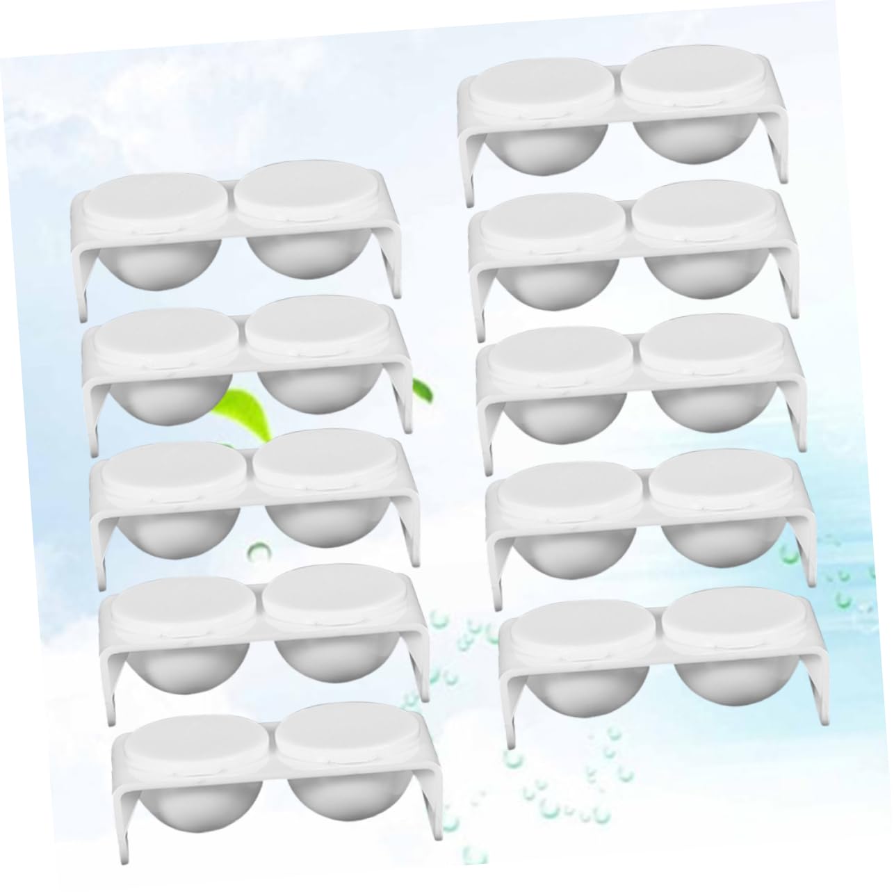 Ipetboom 10pcs Manicure Kit Diy Crystal Cups Nail Art Liquid Containers Lids Double Holes Nail Bowl Set for Hands