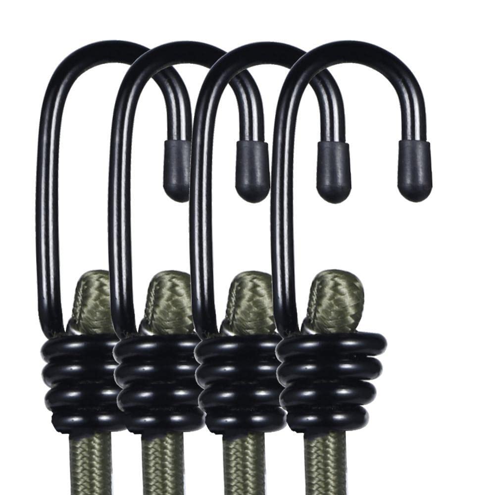 Yuxh Bungee Cords Heavy Duty Outdoor 2ft Bungee Straps with Hooks Olive