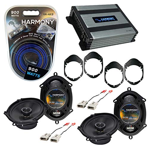 Harmony Audio HA-R68 Compatible with Ford Taurus 1996-1999 Bundled with HA-A400.4 Amplifier Factory Speaker Replacement Package