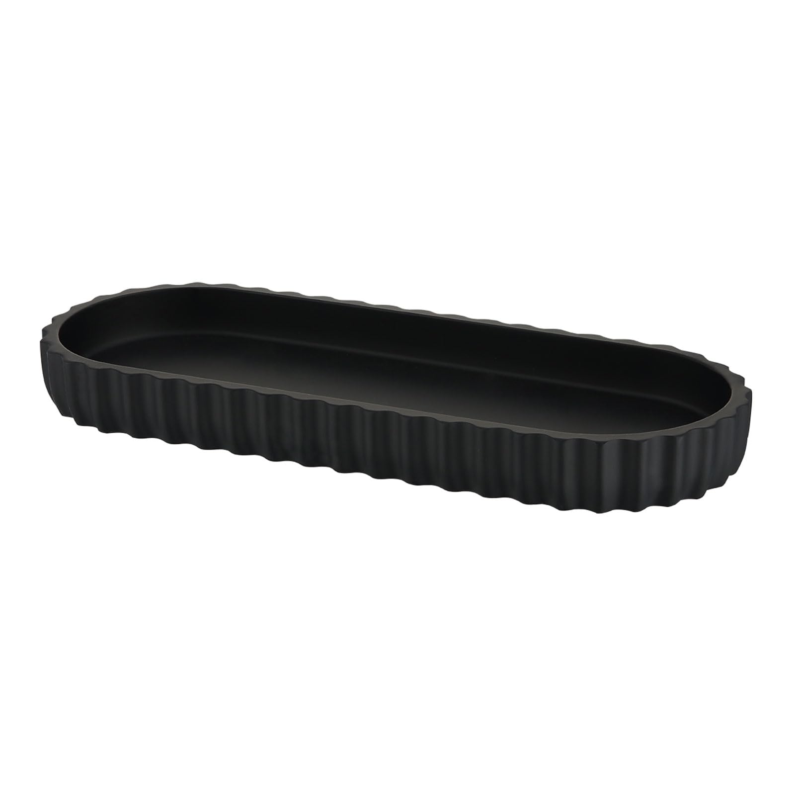 Kmeino Black Bathroom Tray Countertop, Resin Bathroom Vanity Tray for Toilet Bathroom Organizer for Perfume, Makeup, Jewelry, Candle, Key Ring Décor Bathroom Accessories Vanity Storage
