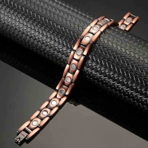 Image of Copper Magnetic Bracelet for Men - Stylish & Adjustable Pure Copper Therapy Bracelet with Sizing Tool