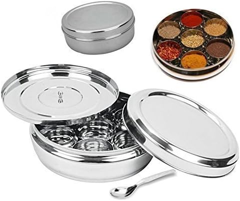 Spice Container Masala Dabba Spice Container - Masala Dabba - 7 Compartment | Spice Storage | Herbs Storage