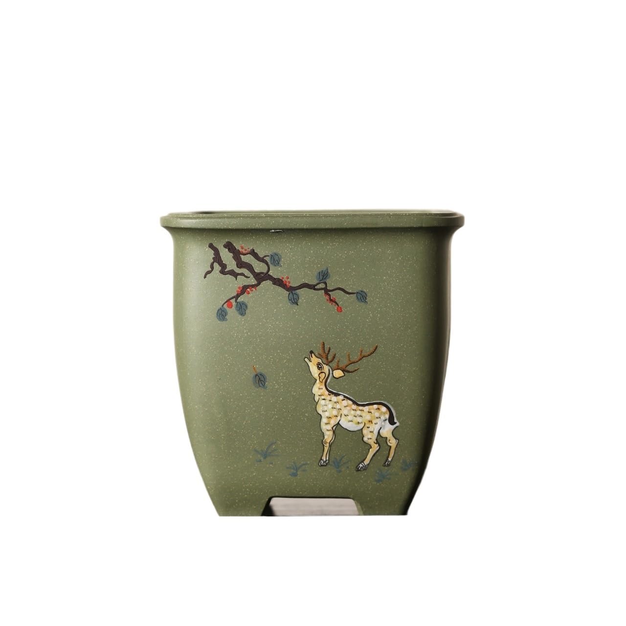 asdchZen Small Succulent Pots With Drainage Purple Sand Bonsai Pot Household Decorative Flower Pot Indoor Plant Drainage Pot Square Flower Pot Ceramic Succulent Pots,B