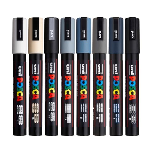 Image of Posca PC-5M Marker | 1.8-2.5 mm Bullet Shaped Tip (Mono Tone, Pack of 8)