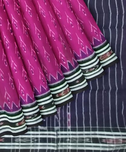 Image of Nuapatna Cotton Saree of Odisha Ikkat Orissa Traditional Handloom Sari | Bomkai | Pata | Nuapatana | sambalpuri saree | khandua patta sare | without Blouse S9