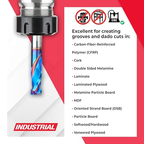 Image of Amana Tool Spektra Extreme Tool Life Coated CNC Compression Spiral Router Bit, 46171-K-5 5 Pack, 3 /8 D x 7 /8 CH x 3 /8 Shk x 3 Inch L 2 Flute