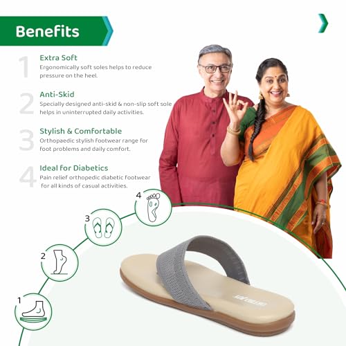Image of ORTHO JOY Fancy doctor slippers | Comfortable flat sandals for women stylish