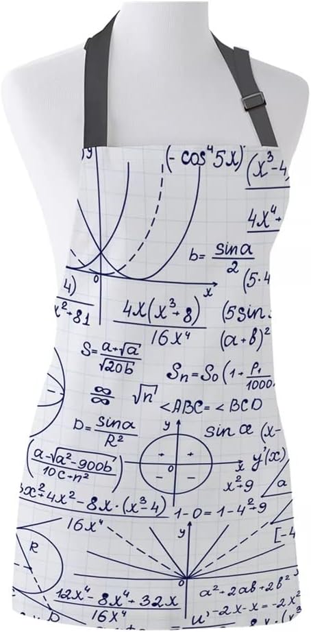 Kitchen Apron Geometry Mathematical Sleeveless Canvas Aprons for Men Women Home Cleaning Tools